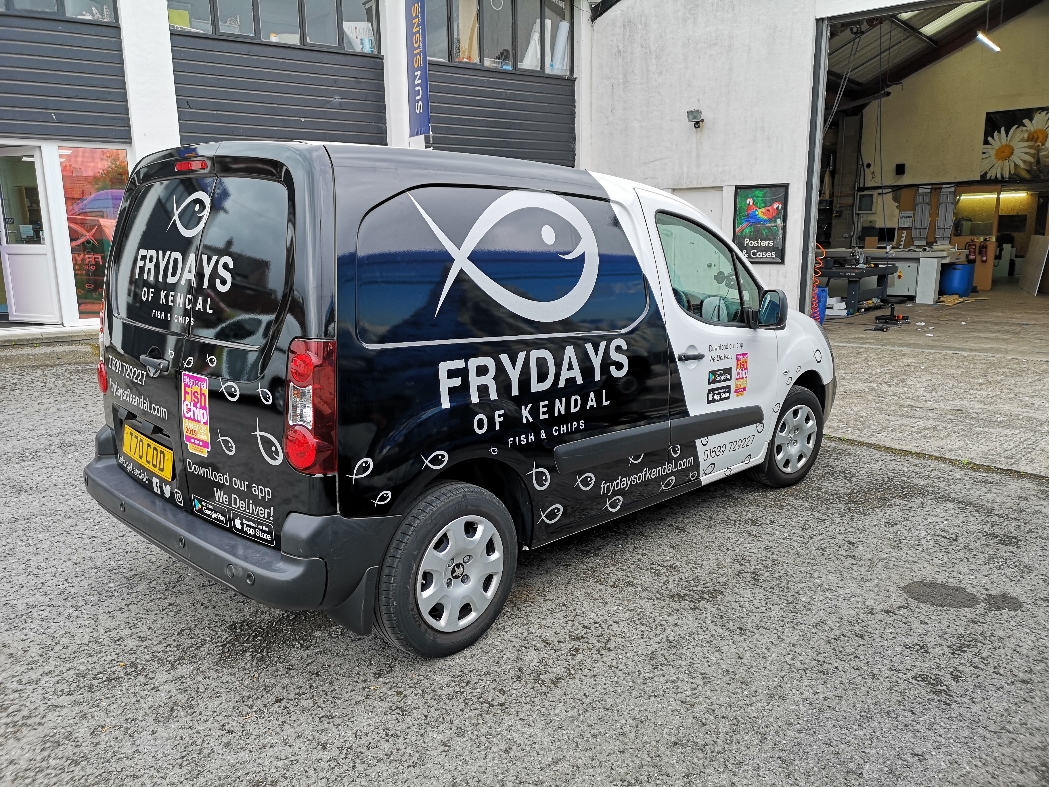 Vinyl wrap in progress